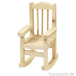 Miniatur Schaukelstuhl, Holz, 5,5 x 5,5 x 10 cm