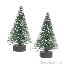 Mini-Tanne, Grün Weiß, ca. 5 cm, 2 Stück