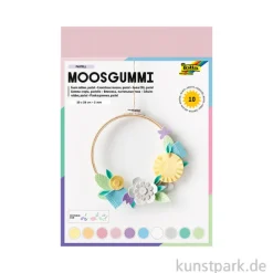 Moosgummi in Pastellfarben, 20 x 29 cm, 10 Blatt
