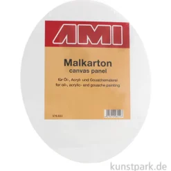 Ovaler Malkarton mit Maltuch bespannt