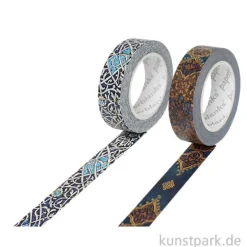 PAPERBLANKS Washi Tape Set, 2 x 10m - Granada & Safawidisch Indigo