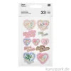 Papiersticker - La Vie en Rose, 3 Bögen, 33 Aufkleber