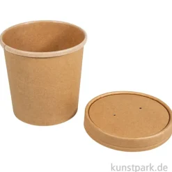 Pappbecher mit Deckel, lebensmittelecht, 4 Stück
