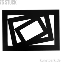 Passepartout-Rahmen - Schwarz, 0,4 mm, 270 g, 75 Stück sortiert