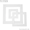 Passepartout-Rahmen - Weiß, Quadratisch 0,4 mm, 270 g, 75 Stück sortiert