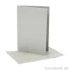 Perlmuttkarte mit Umschlag - Silber, 10 Stück, 10,5 x 15 cm