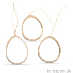 Quilling-Hänger aus Pappmaché - Eier, 8x6x1 cm, 3 Stück