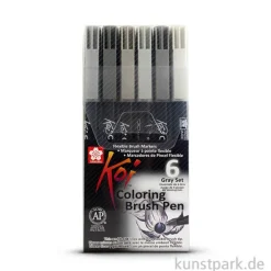 Sakura Koi Coloring Brush Pen Set - 6 Grautöne