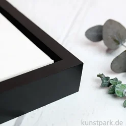 Schattenfugenrahmen mit Keilrahmen - Schwarz