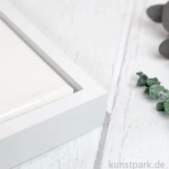 Schattenfugenrahmen mit Keilrahmen - Weiß