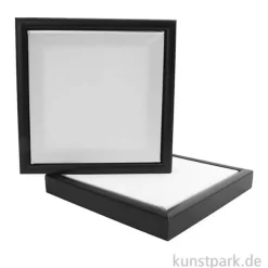 Schattenfugenrahmen mit Leinwand, Schwarz, 20 x 20 cm