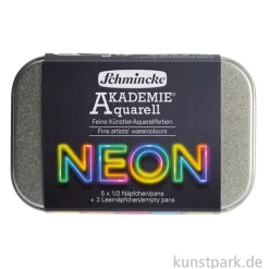 Schmincke AKADEMIE Aquarell Set - Neonfarben, 5 x 1/2 Näpfchen