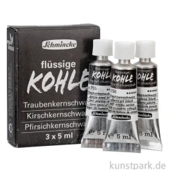 Schmincke Flüssige Kohle, Kartonset mit 3 x 5 ml