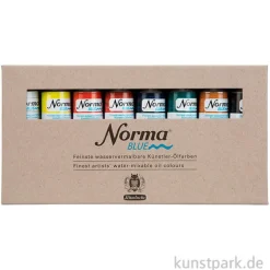 Schmincke NORMA Blue - wasservermalbare Ölfarben, Kartonset, 8 x 35 ml
