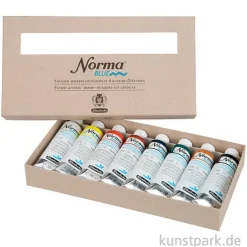 Schmincke NORMA Blue - wasservermalbare Ölfarben, Kartonset, 8 x 35 ml