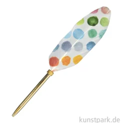 Schreibfeder - Punkte Design, 23 cm