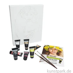 Sennelier Abstract Acryl Malset mit Vorlage - Gwendoline Portrait