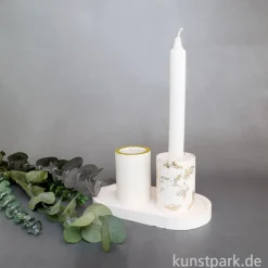 Silikon Gießform - Kerzenhalter für Teelichter + Stabkerzen, ø52x71mm