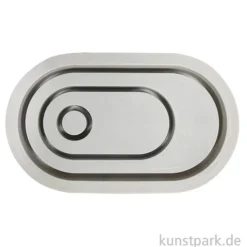 Silikon Gießform - Kerzenständer Oval, 18,5 x 10,3 x 2,5 cm