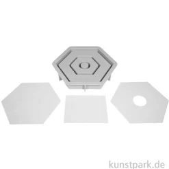 Silikon Gießform - Kerzenständer Hexagon, 16 x 14 x 2,5 cm