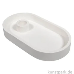 Silikon Gießform - Kerzenständer Oval, 18,5 x 10,3 x 2,5 cm