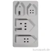 Silikon Gießform - Lichthäuser, 4 Motive, 14,5 x 26 x 1 cm