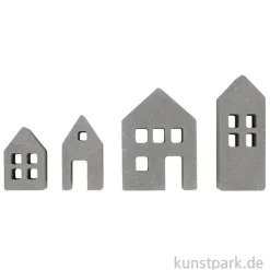 Silikon Gießform - Lichthäuser, 4 Motive, 14,5 x 26 x 1 cm