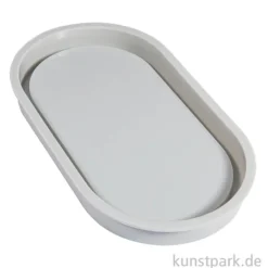 Silikon Gießform - Untersetzer Oval, 17,8 x 9,5 x 1,6 cm