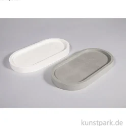 Silikon Gießform - Untersetzer Oval, 17,8 x 9,5 x 1,6 cm