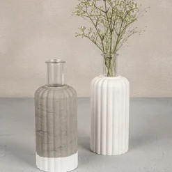 Silikon Gießform - Vase geriffelt, Durchmesser 5 cm, Höhe 10,2 cm
