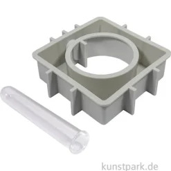 Silikon Gießform - Vase Quadrat mit Kreis, 11 x 3,7 x 11 cm