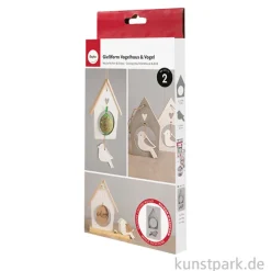 Silikon Gießform - Vogelhaus + Vogel, 14,5 x 26 x 2 cm