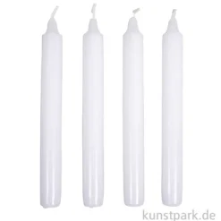 Stabkerzen, Weiß, Durchmesser 2,1 cm, Höhe 19 cm, 4 Stück