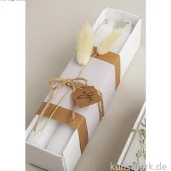Stabkerzen, Weiß, Durchmesser 2,1 cm, Höhe 19 cm, 4 Stück