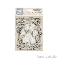 Stamperia Acrylic Stamps - Create Happiness Dewdrops Blossoms
