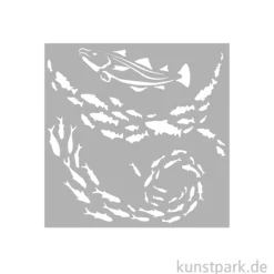 Stamperia Schablone - Silent Sea Fish, 12 x 12 cm