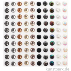 Strasssteine selbstklebend, Metall- & Perlfarben, 5 mm, 100 Stück