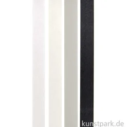 Washi Tape Set - Schwarz & Weiß, 4 Stück, je 10m
