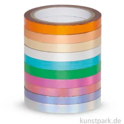 Washi-Tape Hotfoil - Irisierend, 5 mm, 10er Set, je 5 m