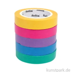 Washi-Tape Set - BASIC Colours, 10 mm, 5 Rollen, je 10 m