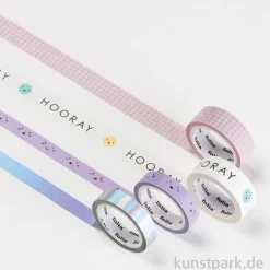 Washi-Tape Set - HAPPY VIBES, Hotfoil, 4 Rollen, je 5 m