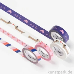 Washi-Tape Set - PARISIENNE, 4 Rollen, je 10 m