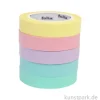 Washi-Tape Set - PASTELL, 10 mm, 5 Rollen, je 10 m