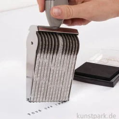 Wortbandstempel mit 13 Bänder, Schrifthöhe 5mm